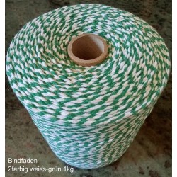 Bindfaden 2farbig weiss-grün 1kg