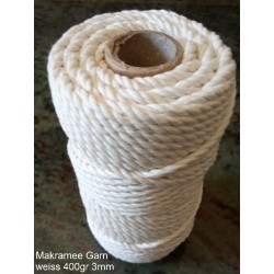Makramee Garn weiss 400gr 3mm