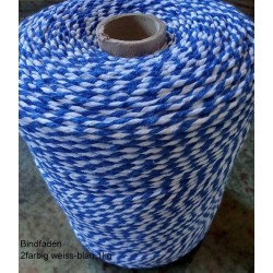 Bindfaden 2farbig weiss-blau1kg