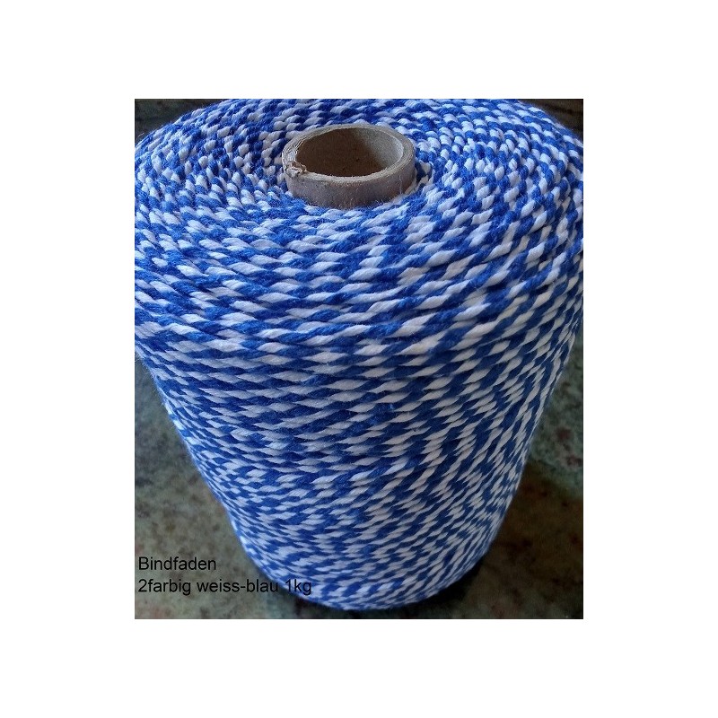 Bindfaden 2farbig weiss-blau1kg