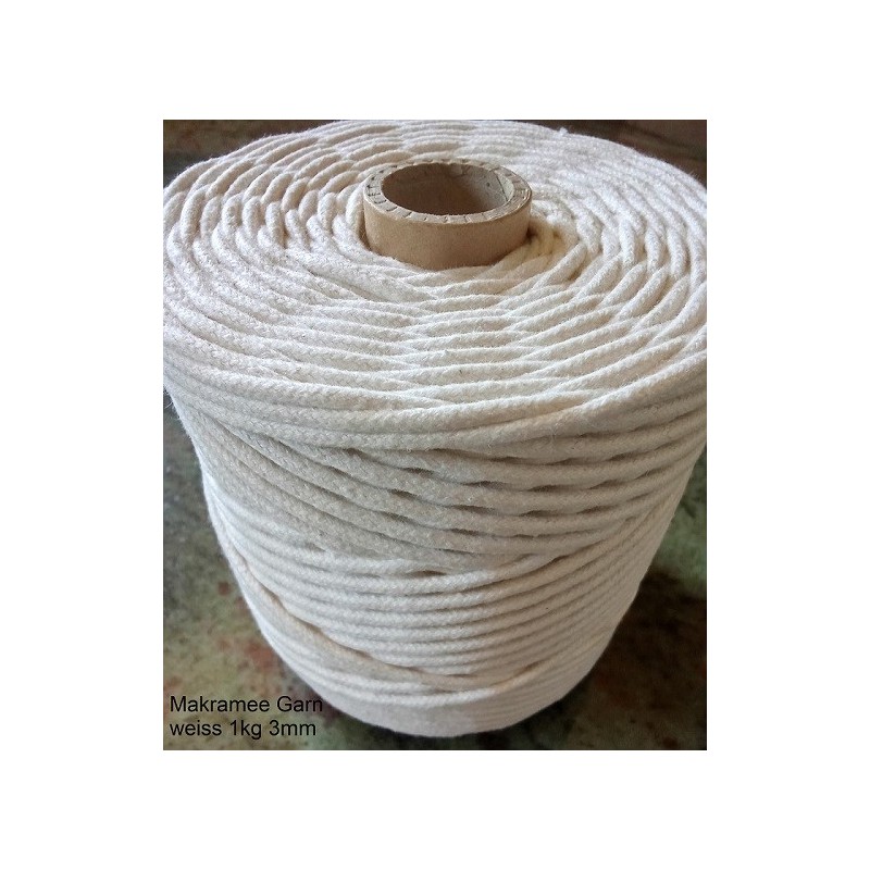 Makramee Garn weiss 1kg 3mm
